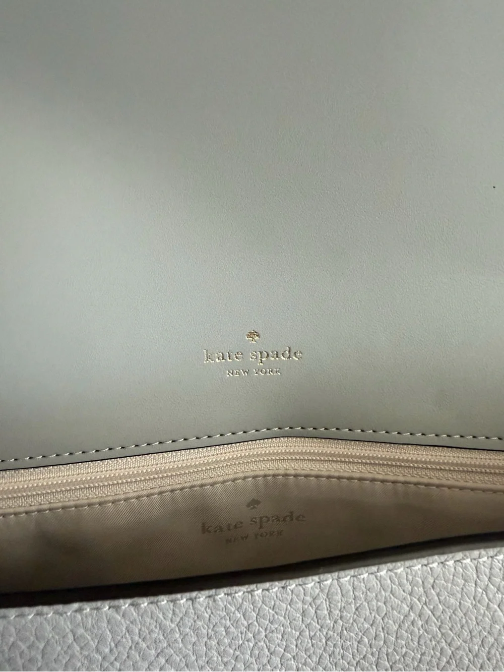 kate spade Two-Tone Gray and Cream Pebbled Leather Crossbody